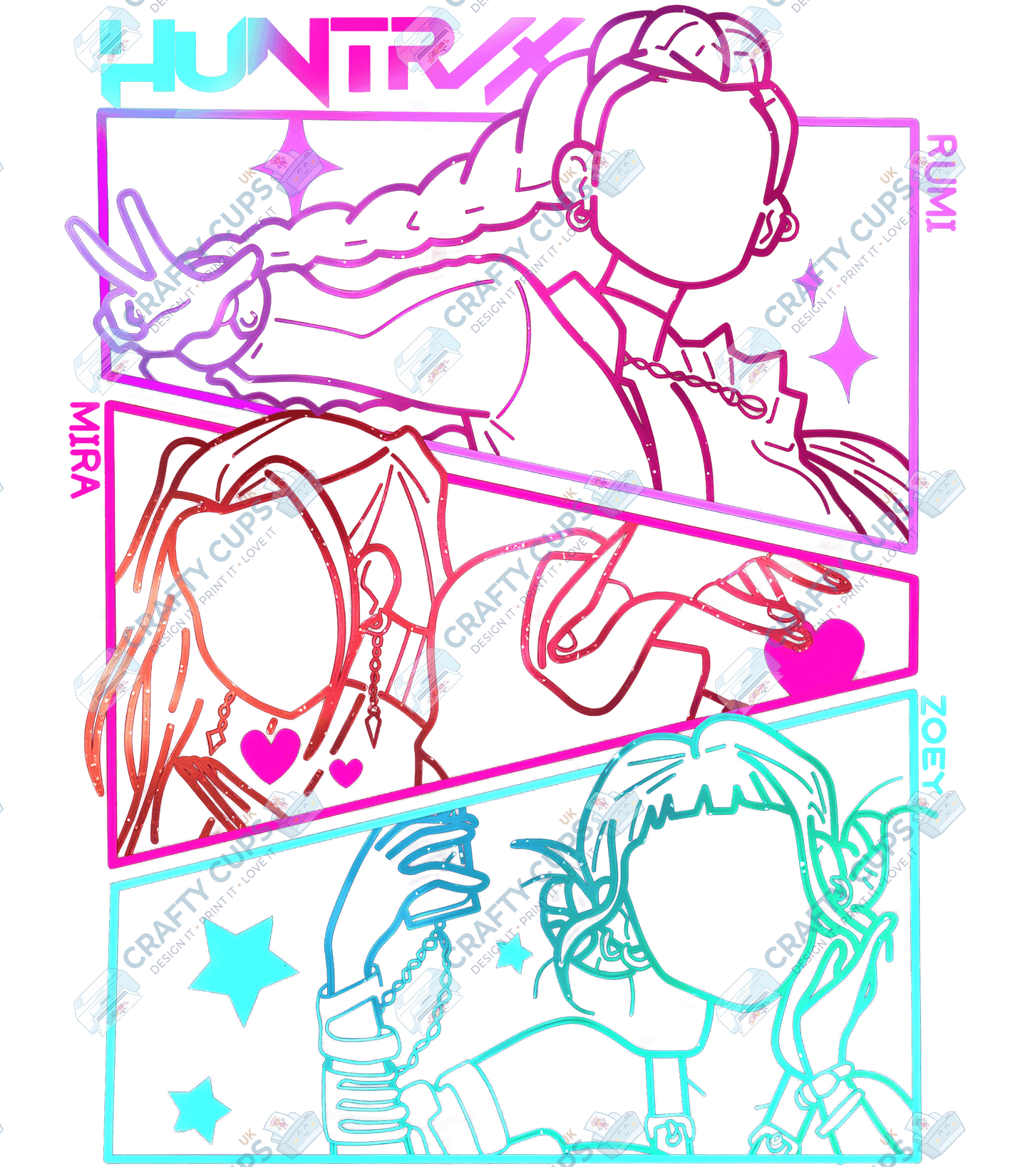 Demon Hunters DTF Transfer – Various Designs & Sizes (Part Two of Six), Heat Press Ready