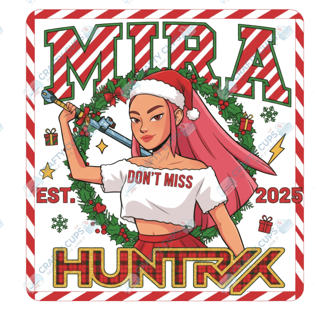 Christmas Demon Hunters DTF Transfer – Festive Anime Style (Part One of Four), Various Sizes & Designs, Heat Press Ready