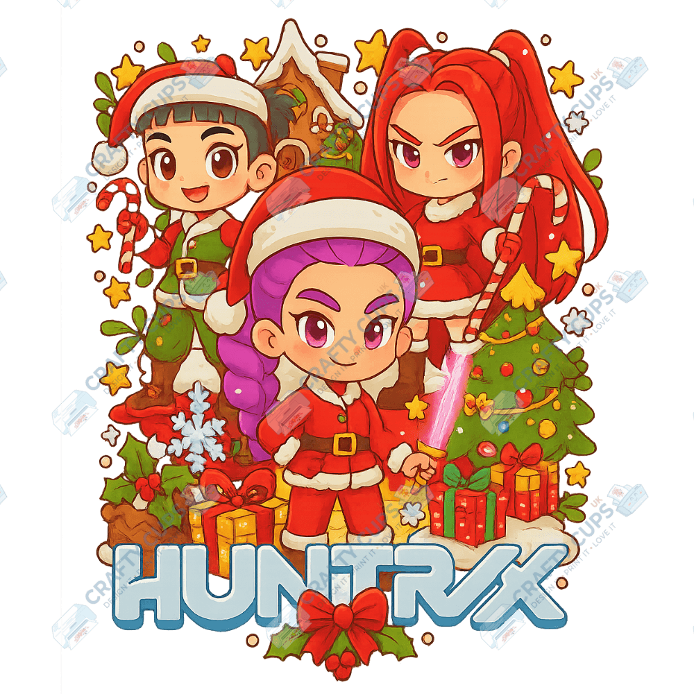 Christmas Demon Hunters DTF Transfer – Festive Anime Style (Part Two of Four), Various Sizes & Designs, Heat Press Ready
