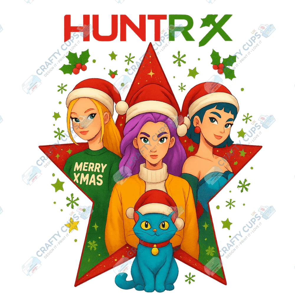 Christmas Demon Hunters DTF Transfer – Festive Anime Style (Part One of Four), Various Sizes & Designs, Heat Press Ready