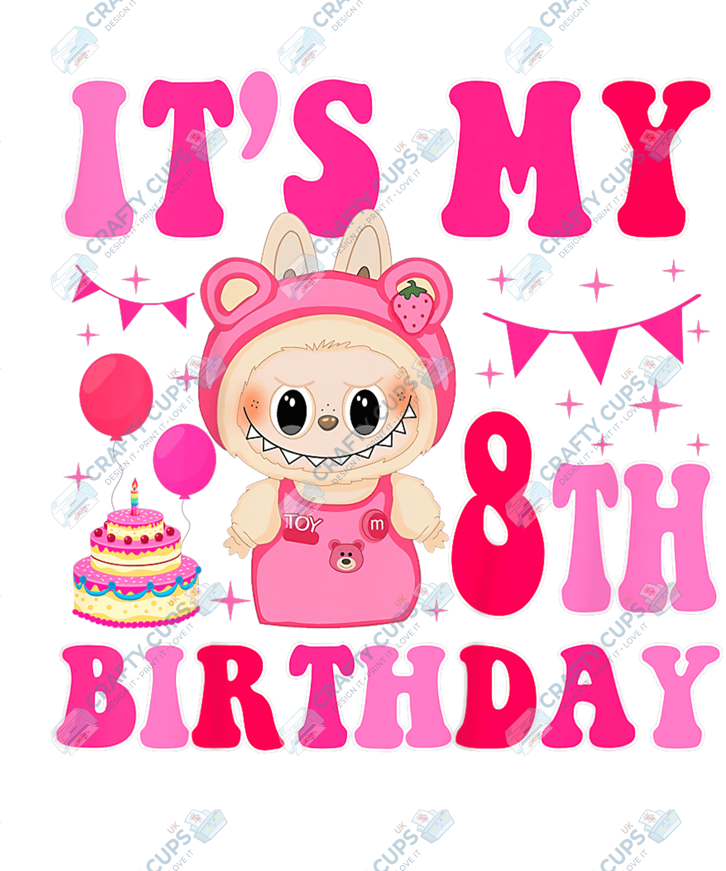 Chibi Monster Birthday DTF Transfer – Celebration Design, Various Sizes & Designs, Heat Press Ready