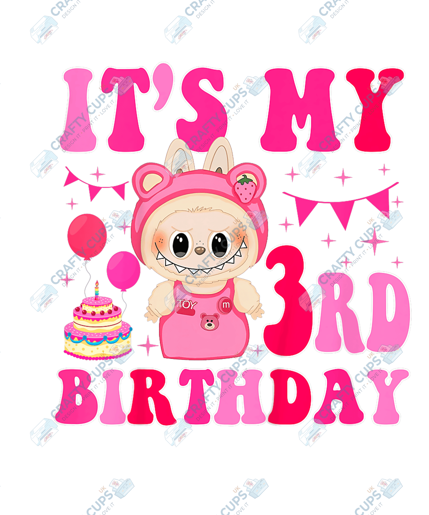 Chibi Monster Birthday DTF Transfer – Celebration Design, Various Sizes & Designs, Heat Press Ready