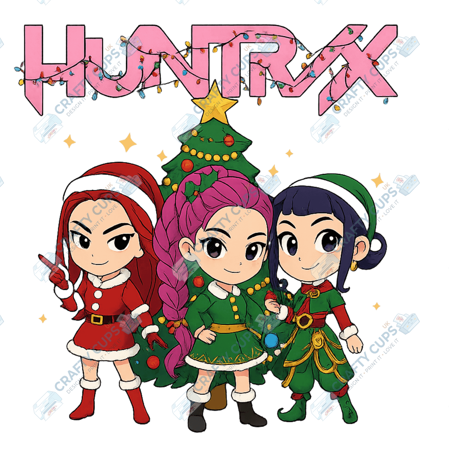 Christmas Demon Hunters DTF Transfer – Festive Anime Style (Part Three of Four), Various Sizes & Designs, Heat Press Ready