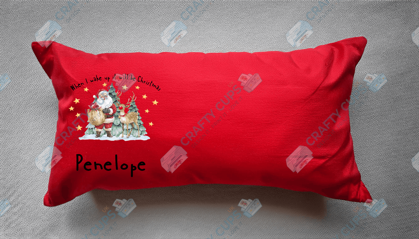 Christmas Cushion Cover 8-Inch DTF Print Only β Optional Personalised Name (Extra Cost)