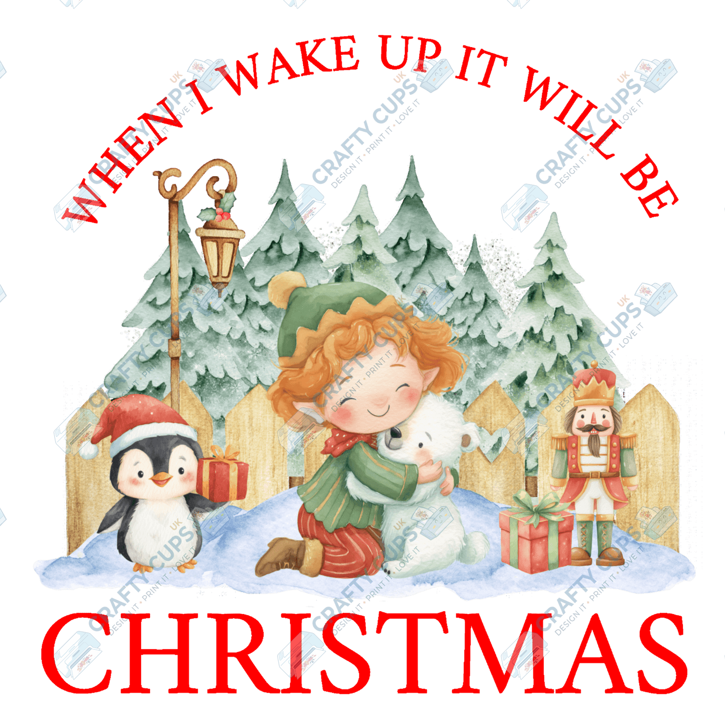 When I Wake Up It Will Be Christmas – Limited Edition DTF Transfer by The Silly Sloth | Various Sizes & Designs Available | Perfect for Christmas Pyjamas | Only 100 Prints