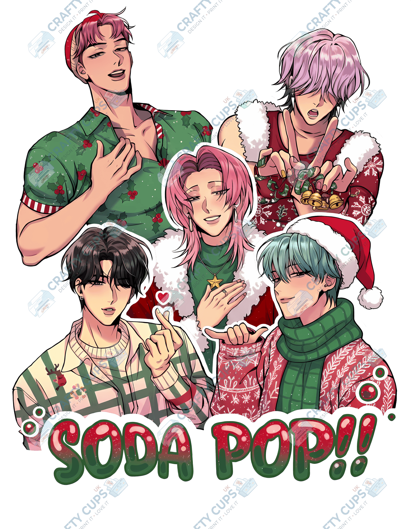 Christmas Demon Hunters DTF Transfer – Festive Anime Style (Part Three of Four), Various Sizes & Designs, Heat Press Ready