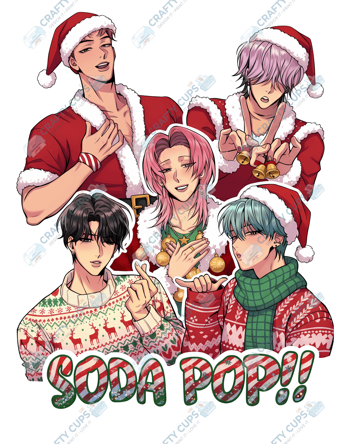 Christmas Demon Hunters DTF Transfer – Festive Anime Style (Part Four of Four), Various Sizes & Designs, Heat Press Ready