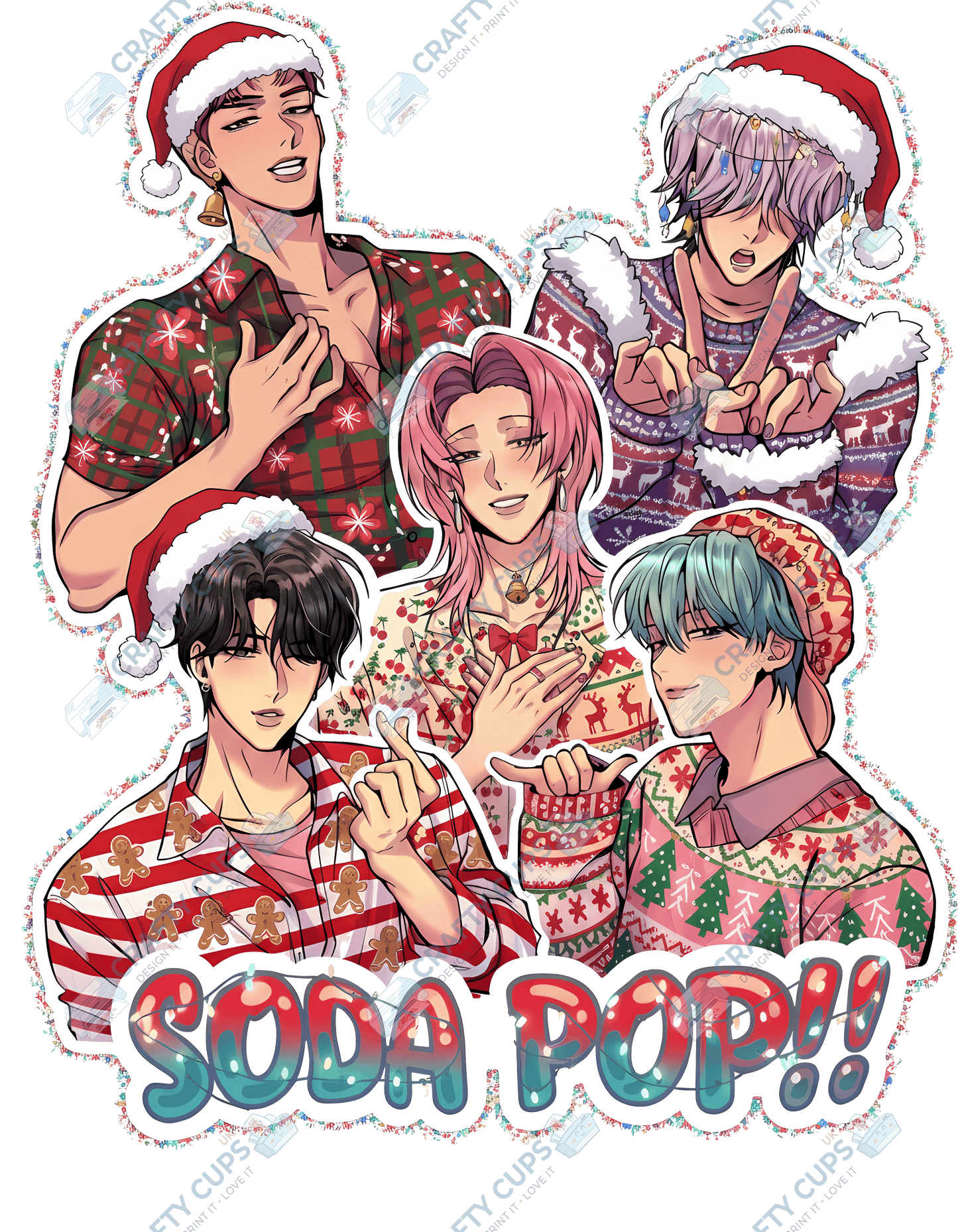 Christmas Demon Hunters DTF Transfer – Festive Anime Style (Part Three of Four), Various Sizes & Designs, Heat Press Ready