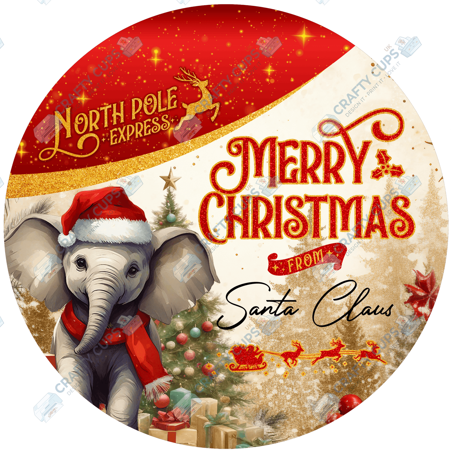Merry Christmas from Santa Claus DTF Print – Exclusive Secret Sub Design | Various Sizes & Designs – Crafty Cups UK