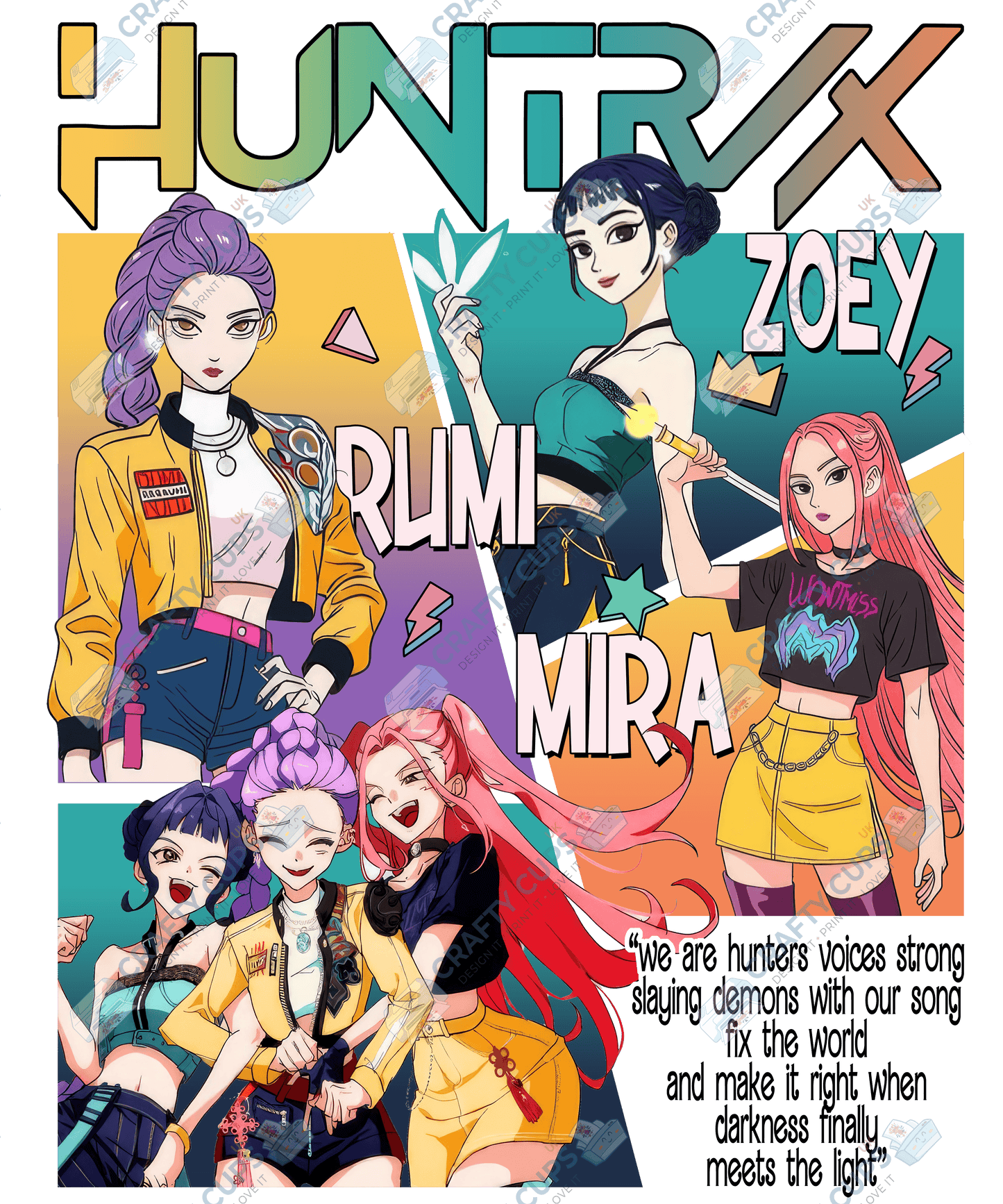 Demon Hunters DTF Transfer – Various Designs & Sizes (Part Two of Six), Heat Press Ready