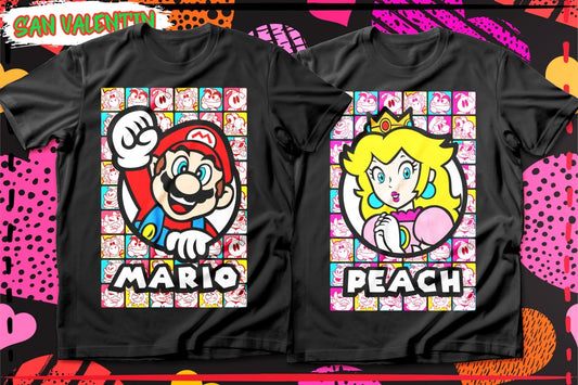 Couples Valentine Cartoon DTF Transfer (Set of 2) | Matching Ready-to-Press Prints