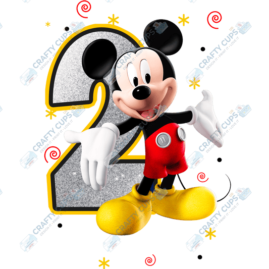 Mouse Birthday DTF Transfer – Ages 1 to 5 | Cute Cartoon Mouse Print for Shirts & Gifts