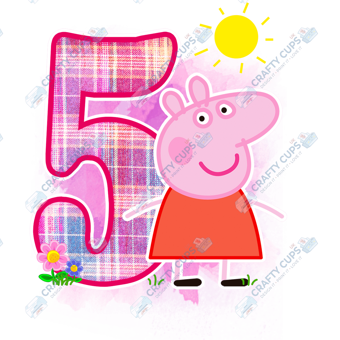 Pepper Birthday DTF Transfer for Kids (Ages 1–5) – Cute Piggy Design