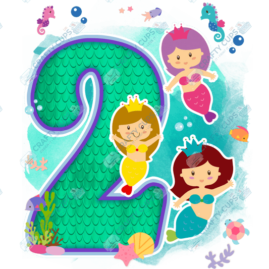 Mermaid DTF Transfer for Kids (Ages 1–5) – Magical Under the Sea Design for Shirts & Outfits