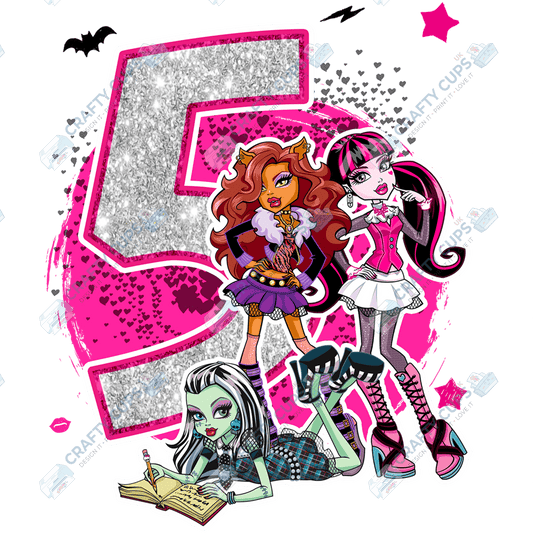 Spooky Glam Monster DTF Transfers – Cool Designs for Ages 4–8 (4"–10")