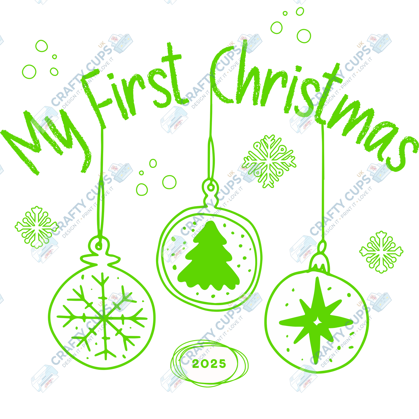 My First Christmas 2025 DTF Transfer Print – Baby’s First Christmas Design – Multiple Sizes & Colours – Ready to Press