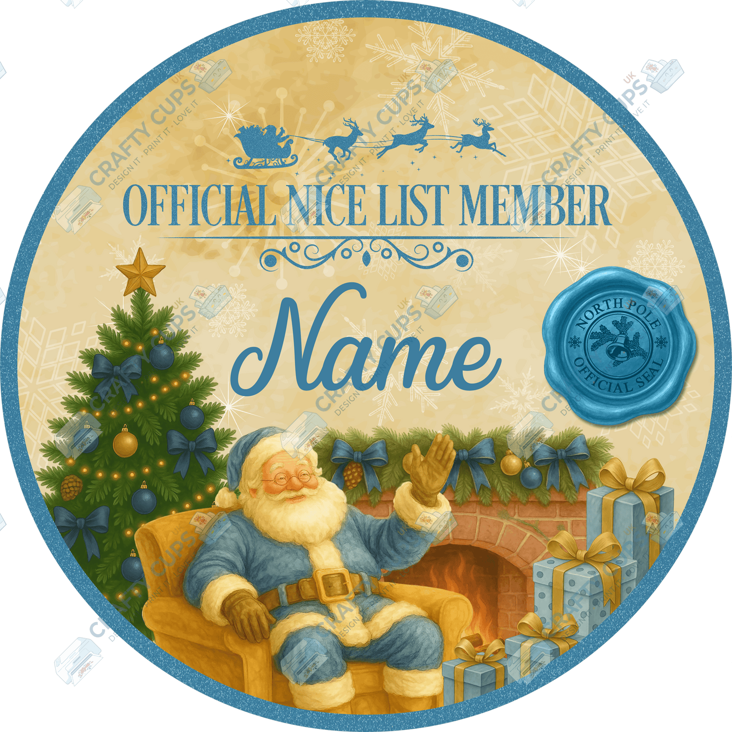 Custom Name Round Santa Naughty / Nice List DTF Print | Exclusive Secret Sub Design | Various Colours & Sizes – Crafty Cups UK