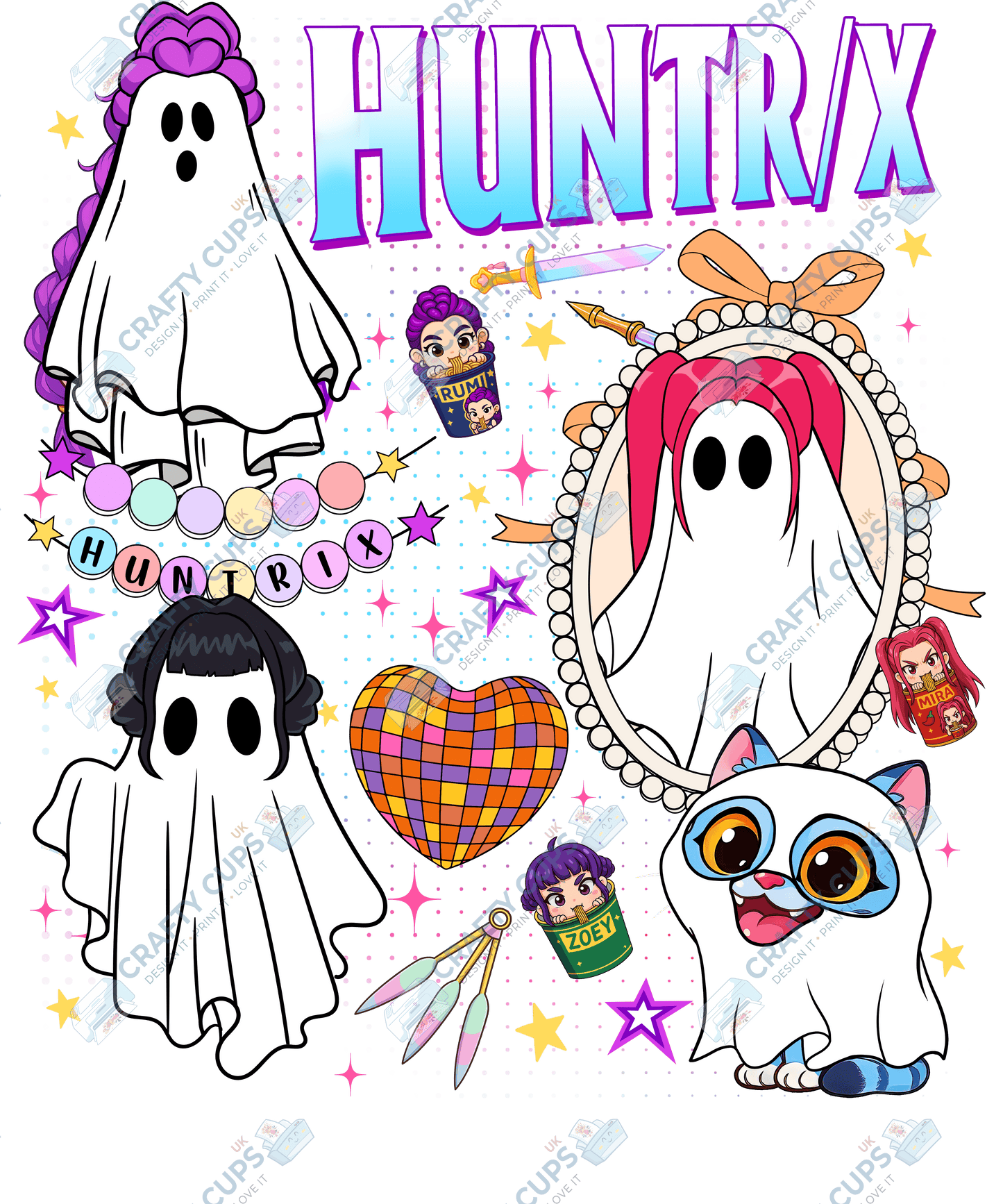 Halloween Demon Hunters DTF Transfer – Spooky Anime Style Design (Part One of Four), Various Sizes & Heat Press Ready