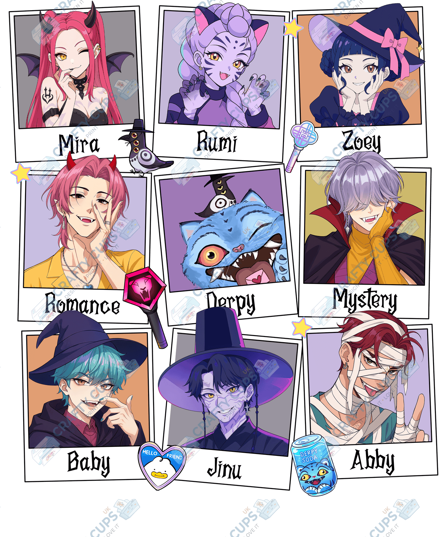 Halloween Demon Hunters DTF Transfer – Spooky Anime Style Design (Part One of Four), Various Sizes & Heat Press Ready