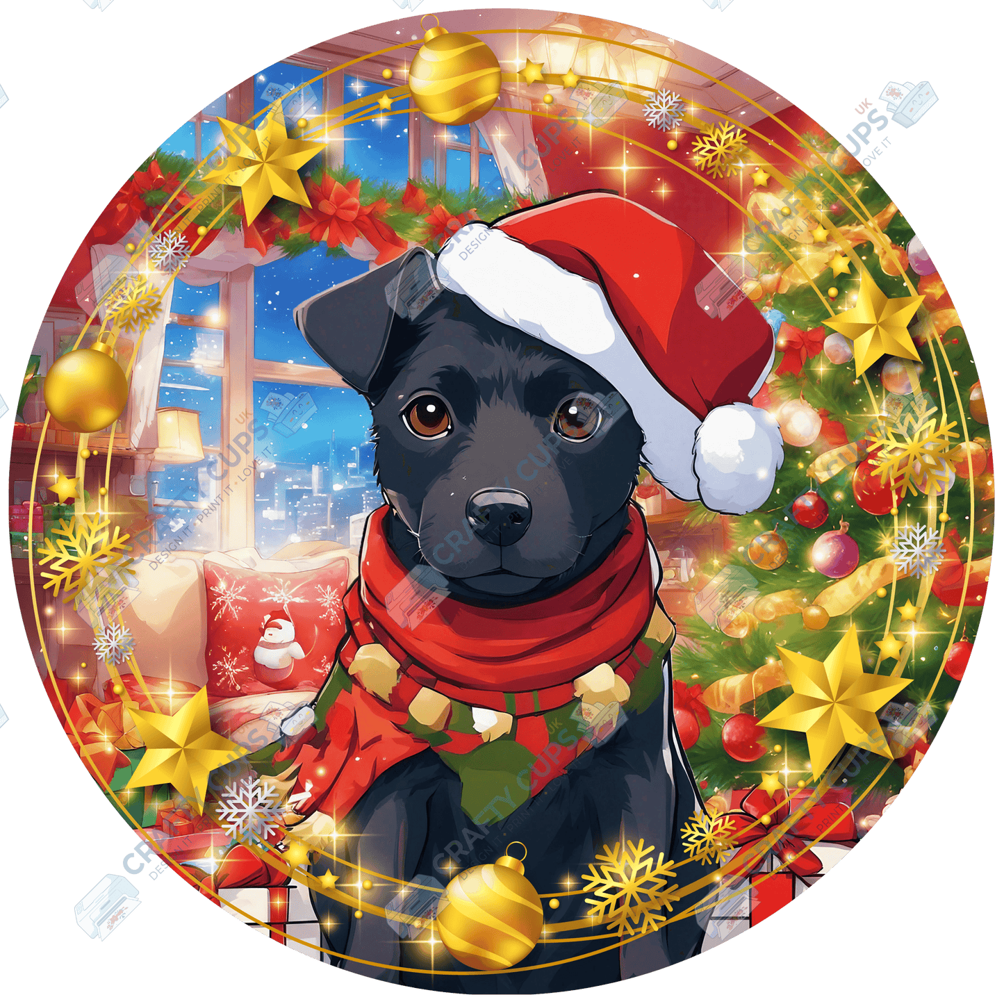 Christmas Dog Breeds DTF Transfer – Part 5 of 6 | Exclusive Secret Sub Design | Various Sizes – Crafty Cups UK