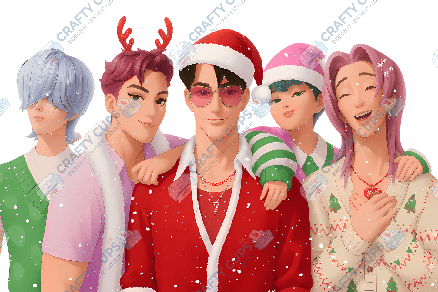 Christmas Demon Hunters DTF Transfer – Festive Anime Style (Part Four of Four), Various Sizes & Designs, Heat Press Ready