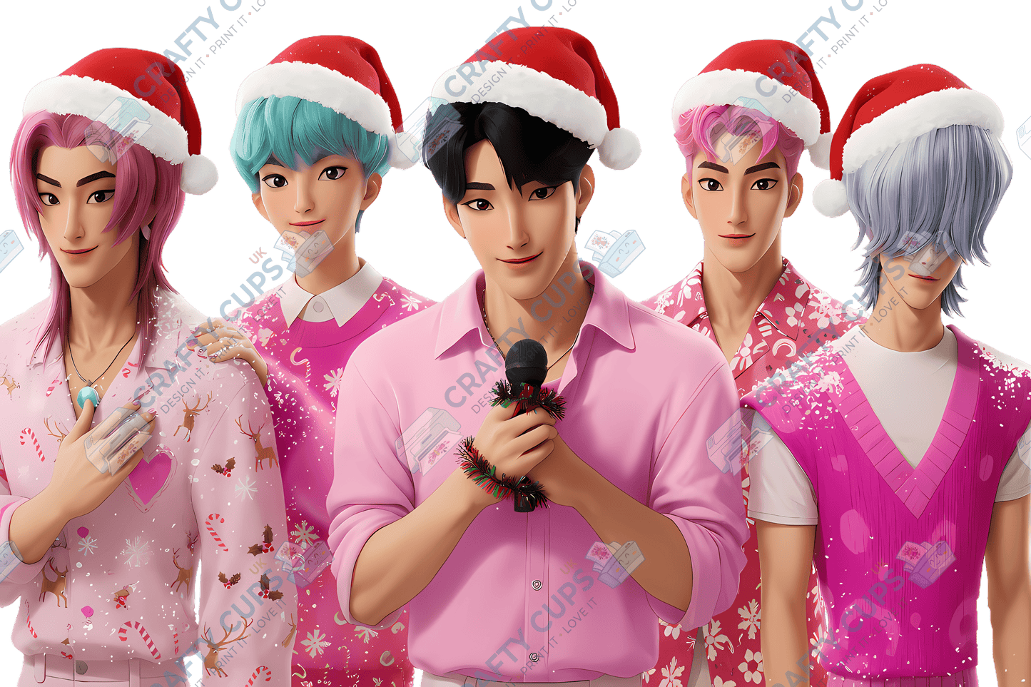 Christmas Demon Hunters DTF Transfer – Festive Anime Style (Part Four of Four), Various Sizes & Designs, Heat Press Ready