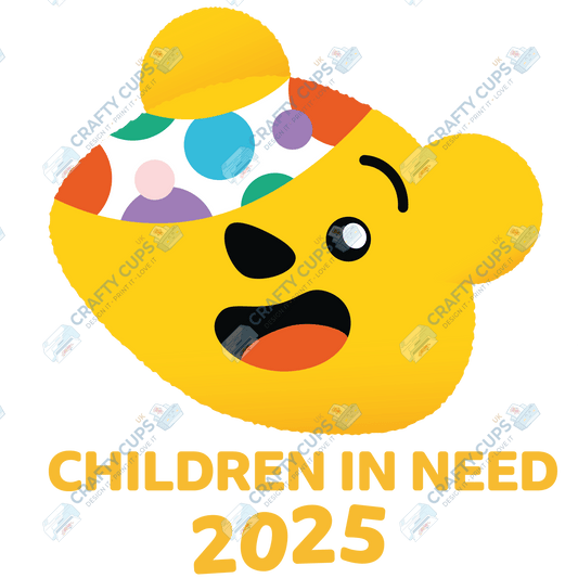 Children in Need DTF Transfer – Pudsey Bear Design (Series Two), Various Sizes & Designs