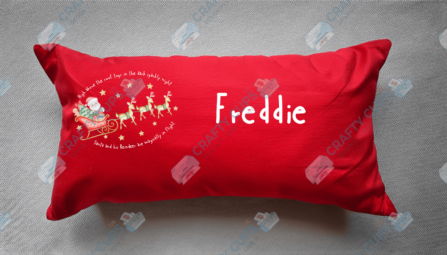 Christmas Cushion Cover 8-Inch DTF Print Only β Optional Personalised Name (Extra Cost)