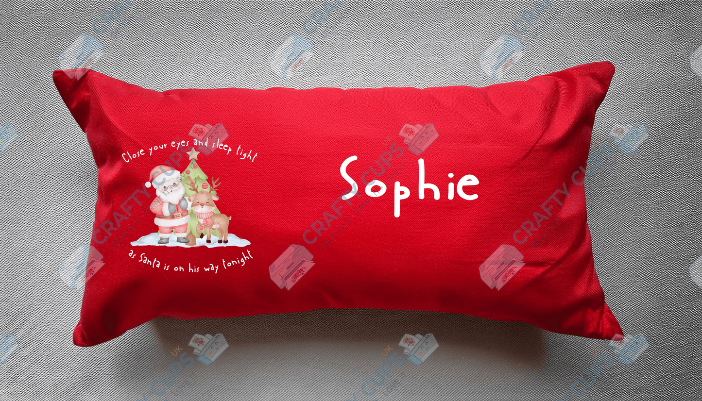 Christmas Cushion Cover 8-Inch DTF Print Only β Optional Personalised Name (Extra Cost)