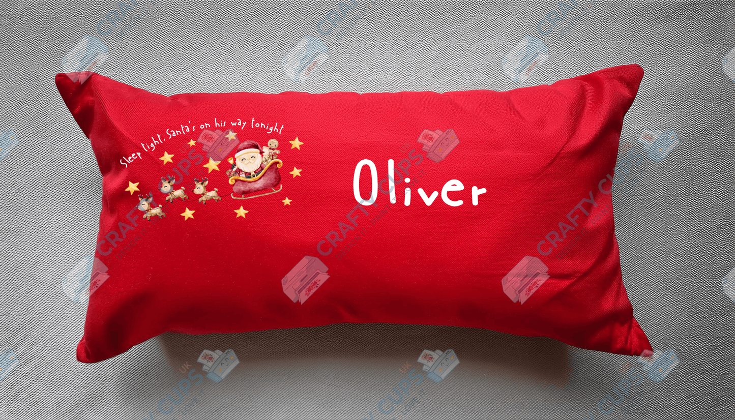 Christmas Cushion Cover 8-Inch DTF Print Only β Optional Personalised Name (Extra Cost)