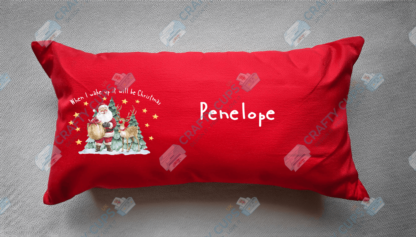 Christmas Cushion Cover 8-Inch DTF Print Only β Optional Personalised Name (Extra Cost)