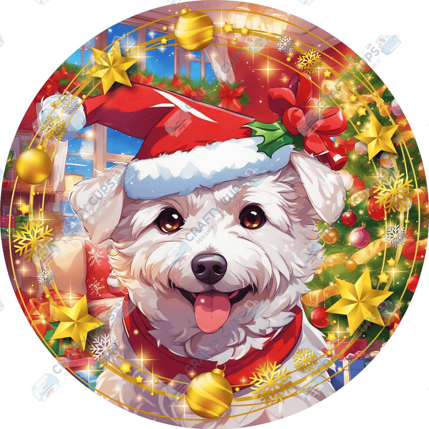 Christmas Dog Breeds DTF Transfer – Exclusive Secret Sub Design | Various Sizes – Crafty Cups UK
