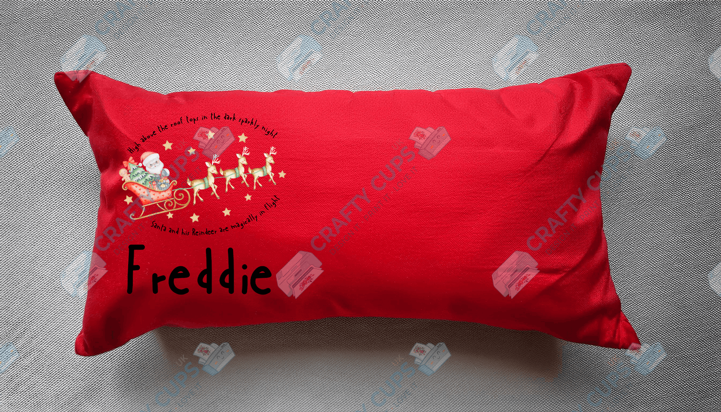 Christmas Cushion Cover 8-Inch DTF Print Only β Optional Personalised Name (Extra Cost)