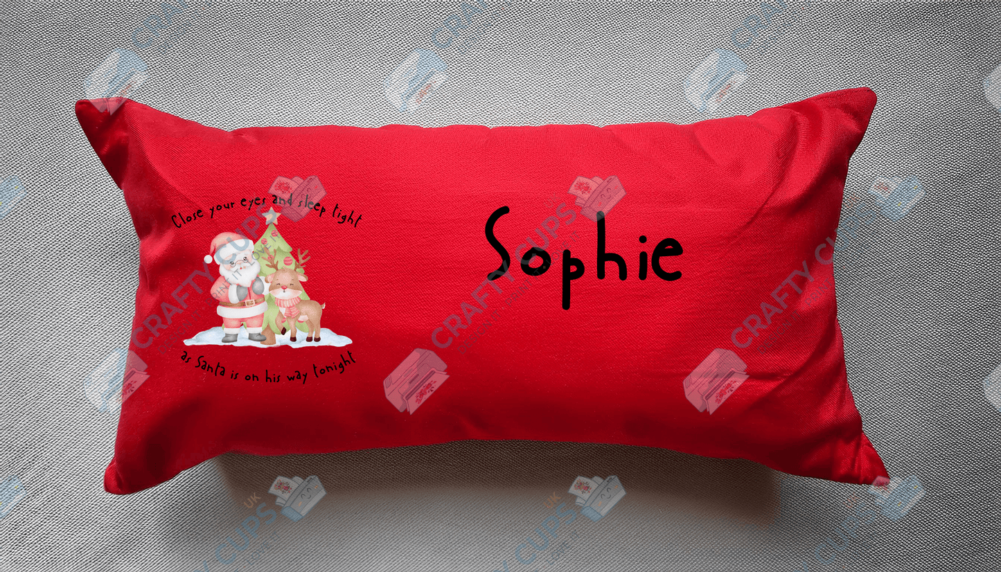 Christmas Cushion Cover 8-Inch DTF Print Only β Optional Personalised Name (Extra Cost)