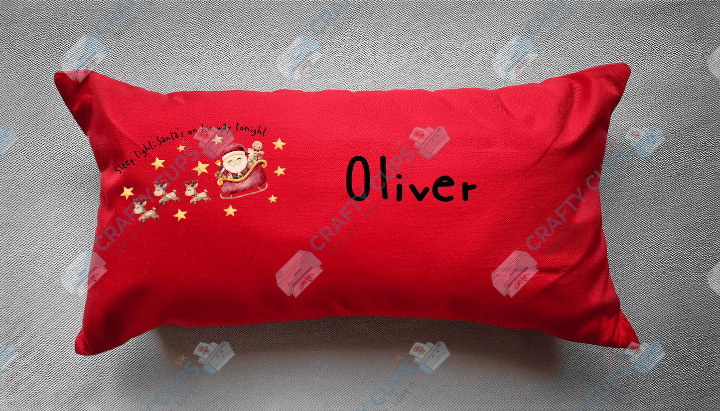 Christmas Cushion Cover 8-Inch DTF Print Only β Optional Personalised Name (Extra Cost)