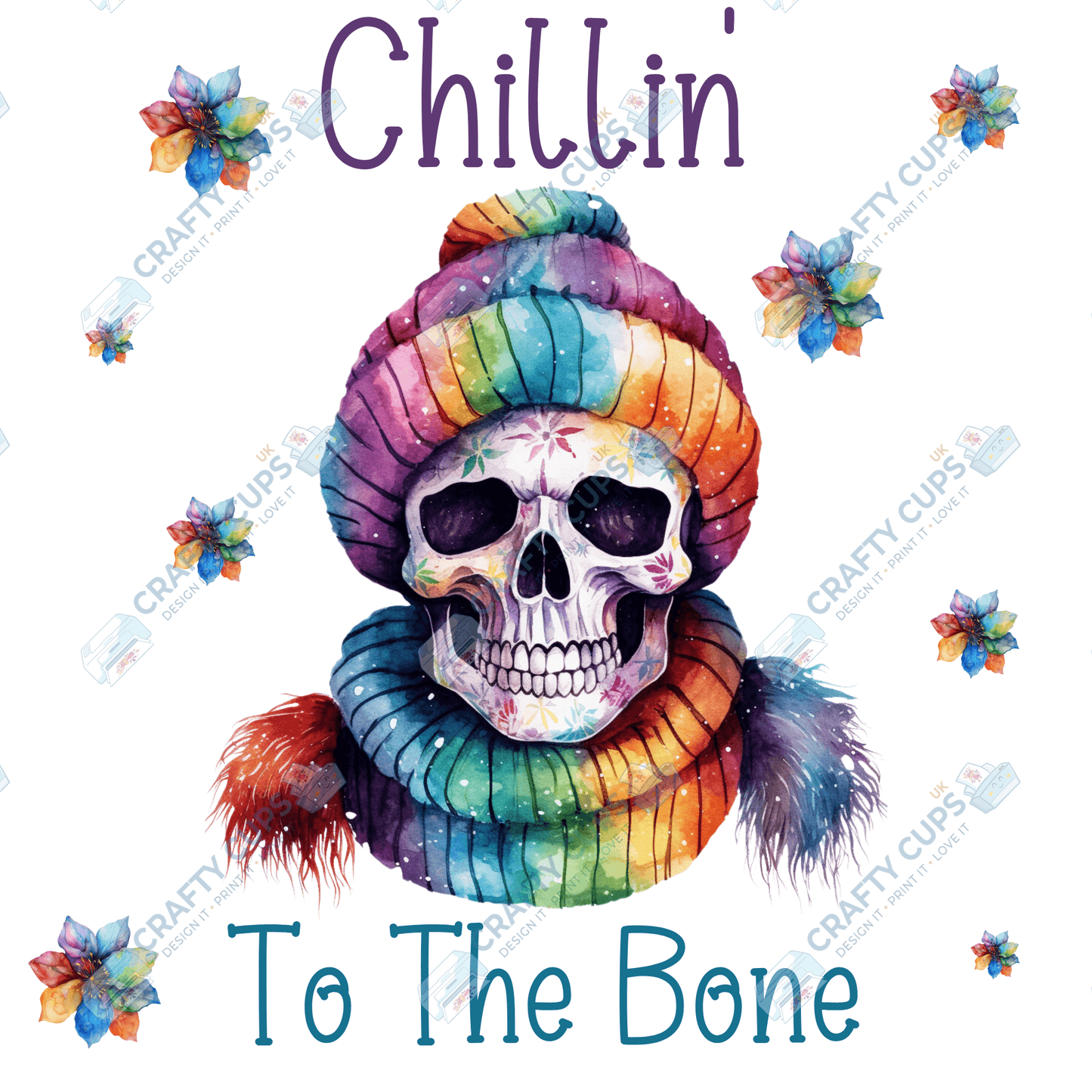 Chillin to the Bone Skeleton T-Shirt DTF Transfer – 10-Inch Ready-to-Press Heat Transfer Design