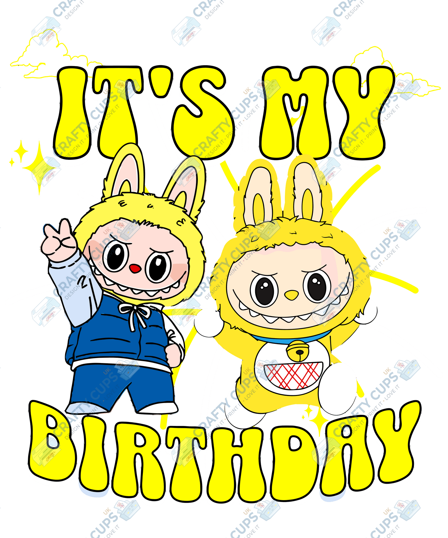 Chibi Monster Birthday DTF Transfer – Celebration Design, Various Sizes & Designs, Heat Press Ready