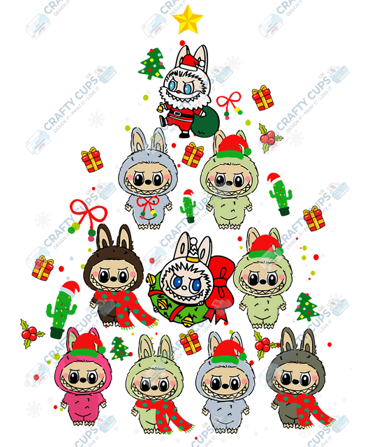 Chibi Monster Christmas DTF Transfer – Cute Festive Design, Various Sizes & Designs, Heat Press Ready