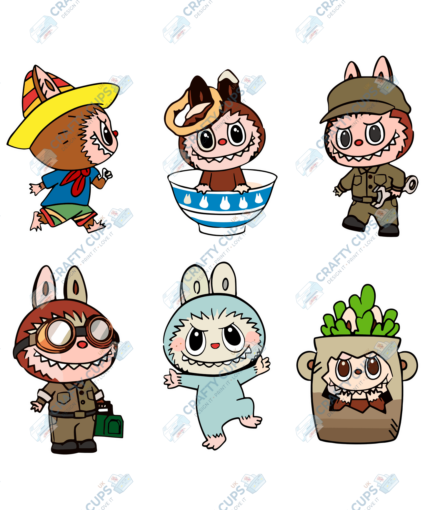 Chibi Monsters DTF Transfer – Cute Anime Style (Part Six of Seven), Various Sizes & Designs