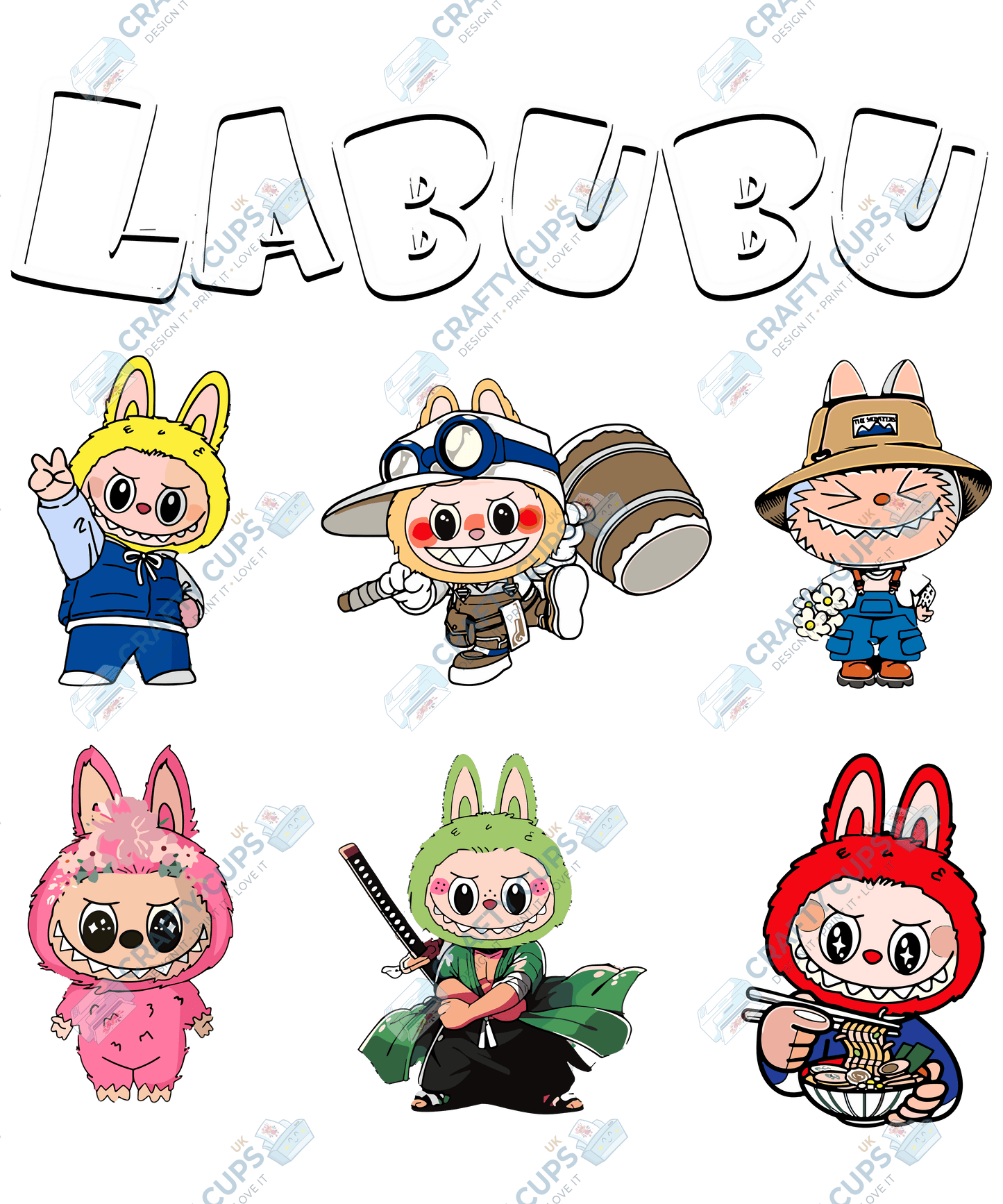 Chibi Monsters DTF Transfer – Cute Anime Style (Part Seven of Seven), Various Sizes & Designs