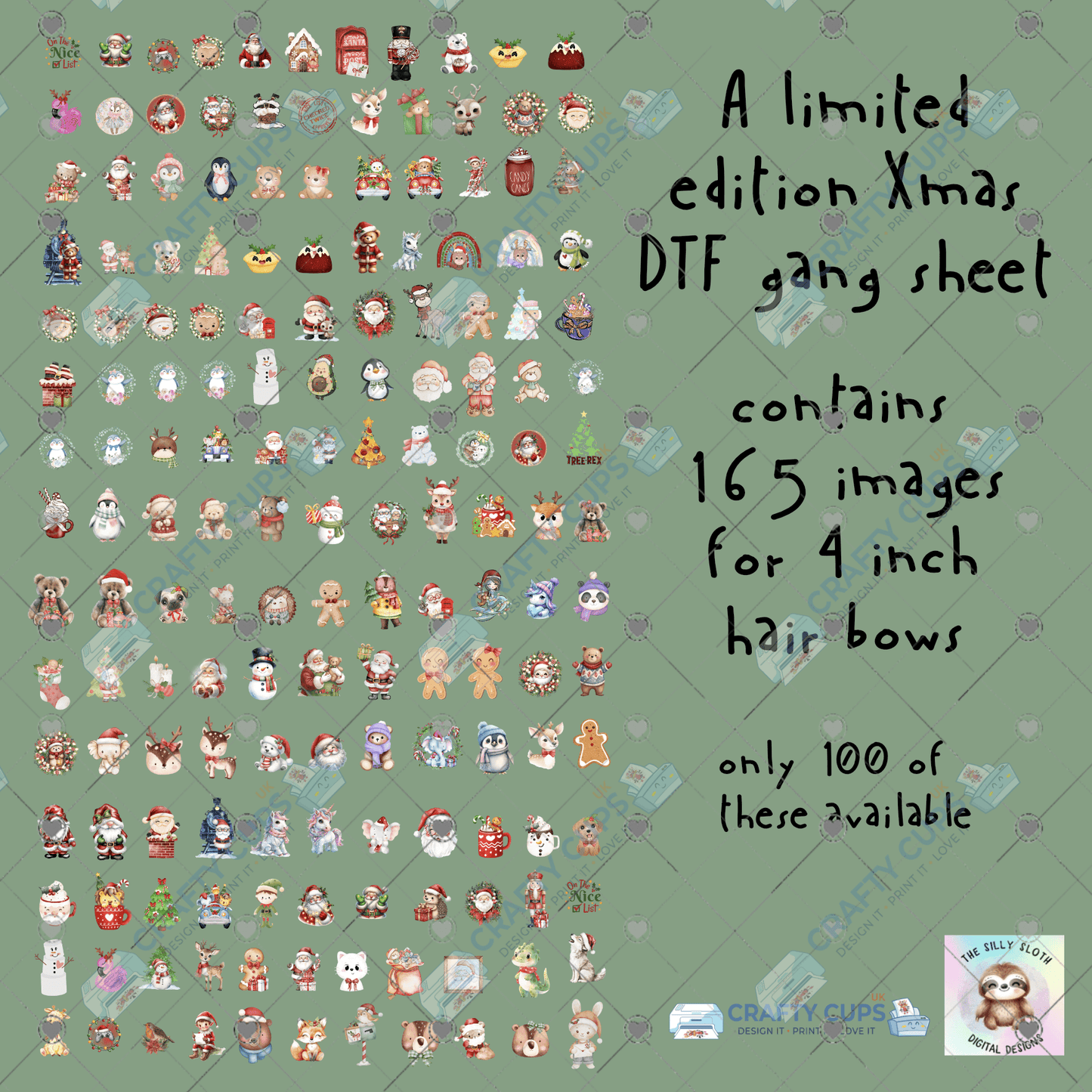 π¦₯ Limited Edition Hair Bows DTF Gangsheet β 165 Designs for 4-Inch Bows (30x50cm) β Β£10