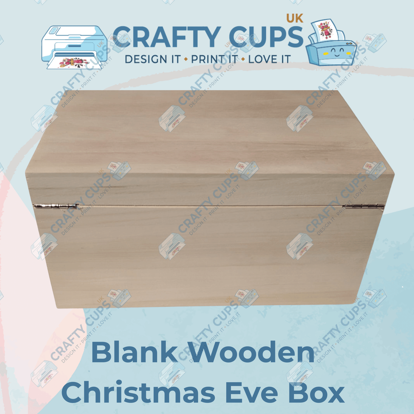 28cm Luxury Blank Wooden Christmas Eve Box | DIY Craft Blank with Removable Lid