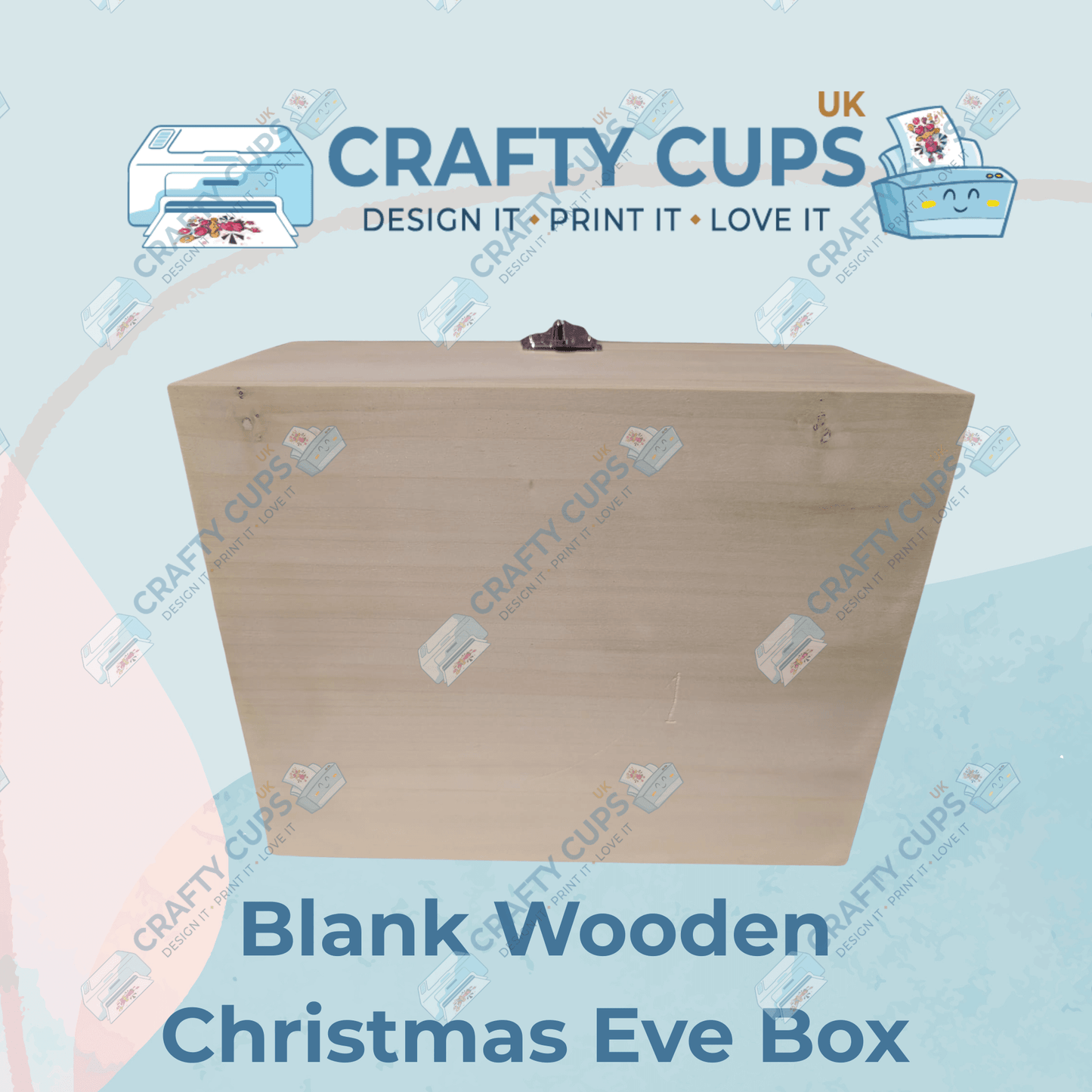 28cm Luxury Blank Wooden Christmas Eve Box | DIY Craft Blank with Removable Lid