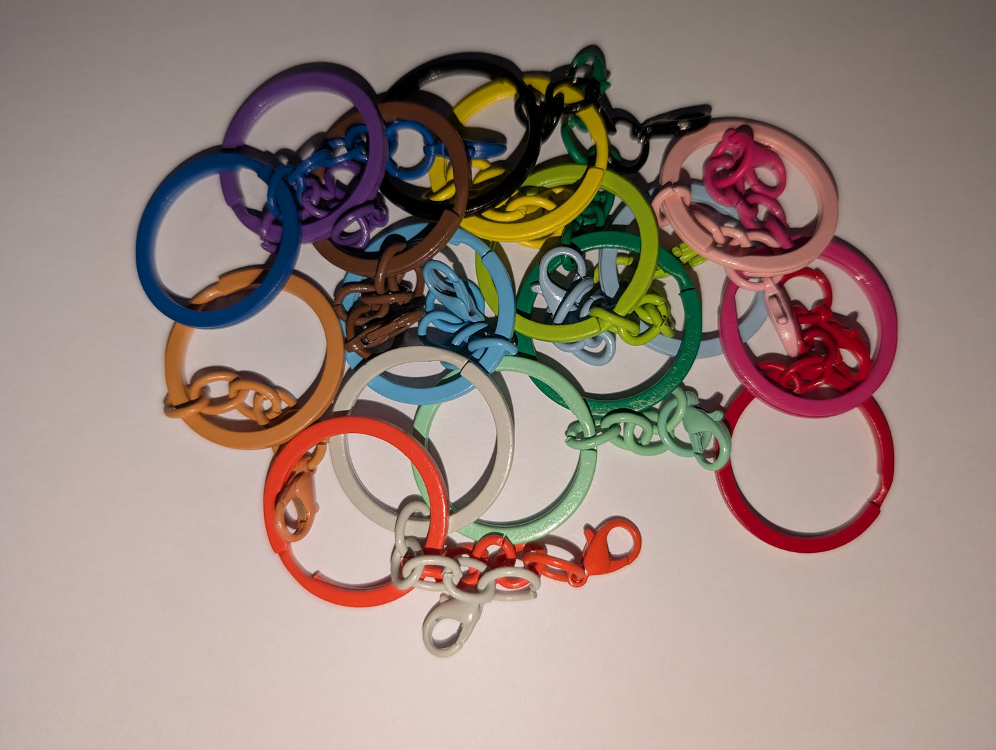 Coloured Metal Keychain – Set of 10 Random Colours