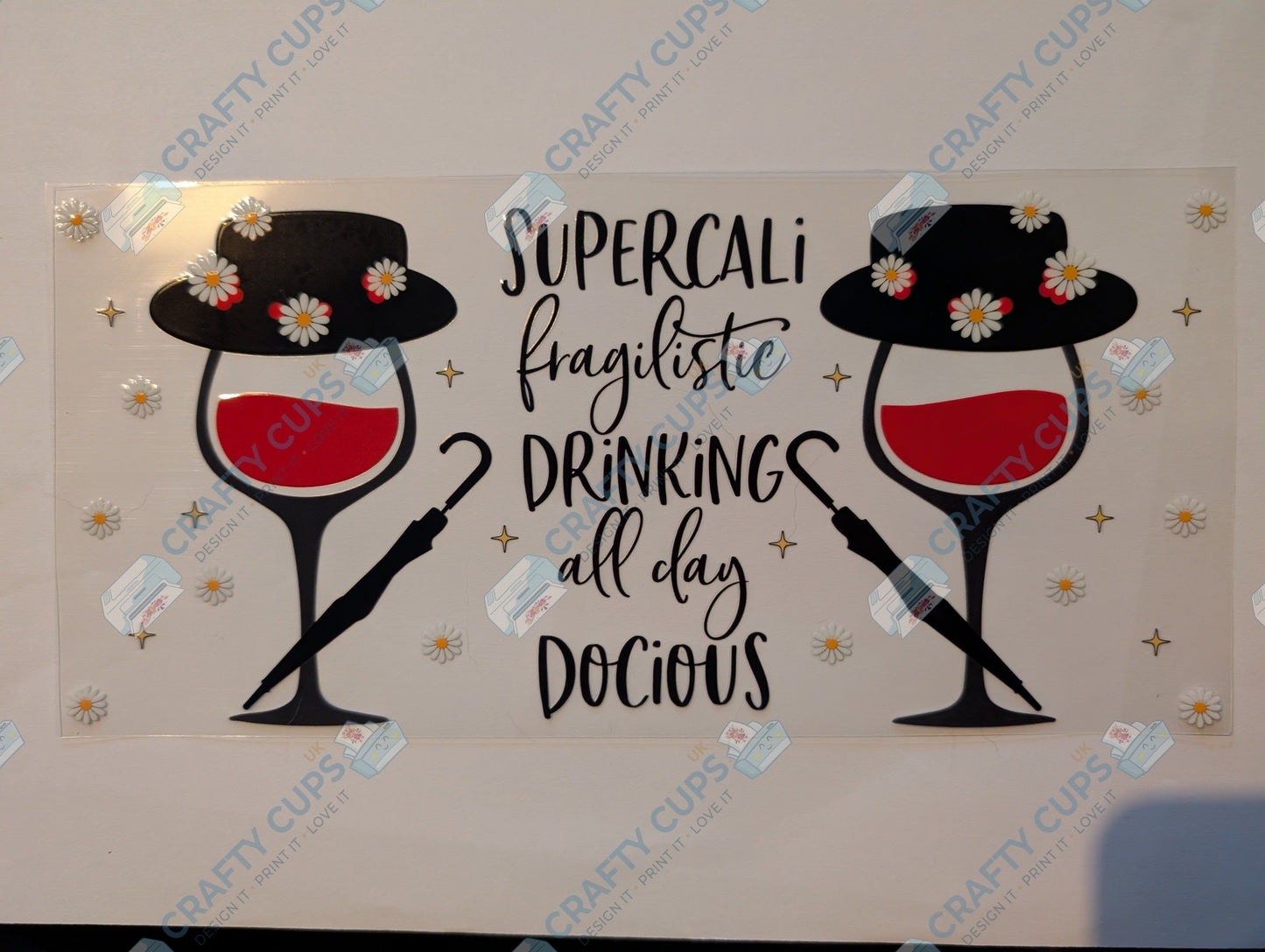 Mary Poppins 16oz Wine Glass – UVDTF Printed | Whimsical Vintage Drinkware