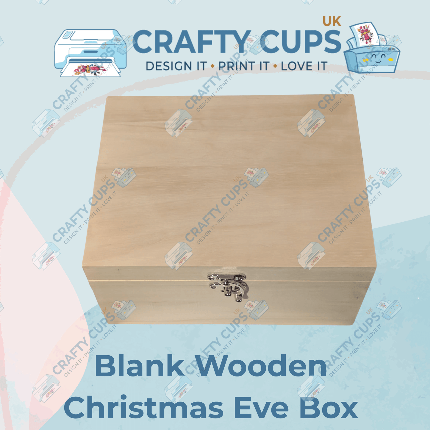 28cm Luxury Blank Wooden Christmas Eve Box | DIY Craft Blank with Removable Lid