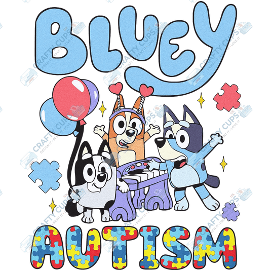 Cartoon Autism Awareness DTF Transfers – Colorful Puzzle Piece Prints for Shirts, Hoodies & Gifts