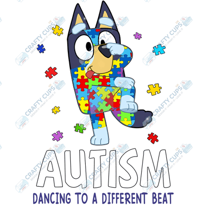 Cartoon Autism Awareness DTF Transfers – Colorful Puzzle Piece Prints for Shirts, Hoodies & Gifts
