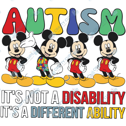 Cartoon Autism Awareness DTF Transfers – Colorful Puzzle Piece Prints for Shirts, Hoodies & Gifts