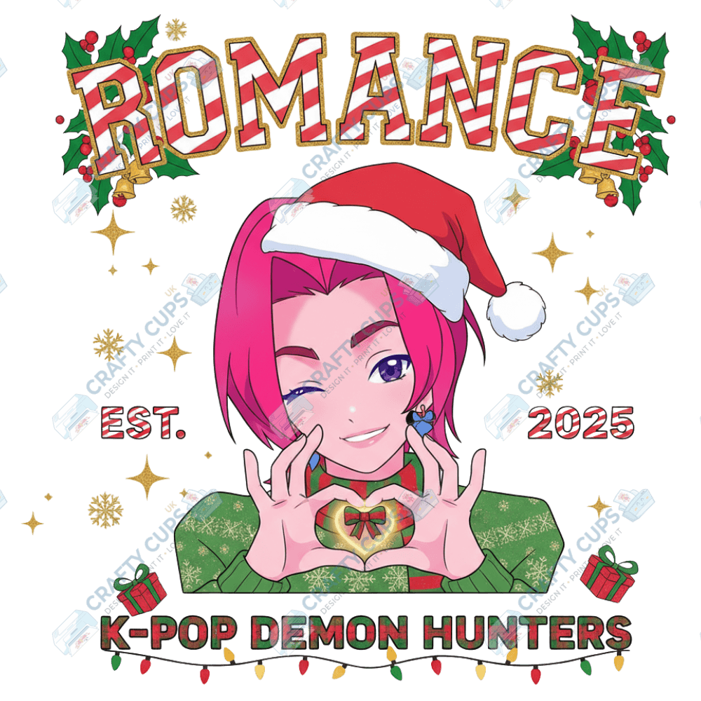 Christmas Demon Hunters DTF Transfer – Festive Anime Style, Various Sizes & Designs, Heat Press Ready